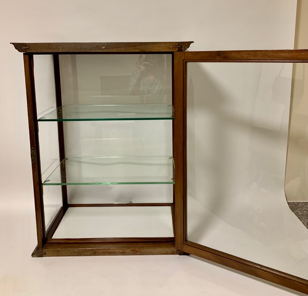 Antique Mahogany Glass Countertop Shop Display Cabinet View X