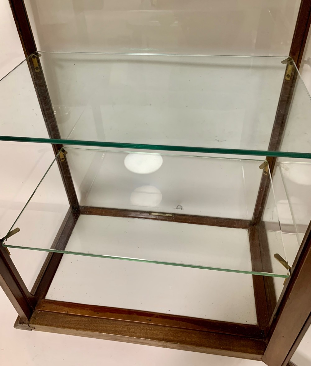 Antique Mahogany Glass Countertop Shop Display Cabinet View XI