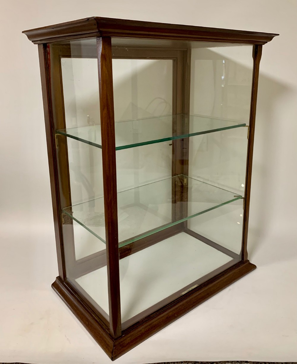 Antique Mahogany Glass Countertop Shop Display Cabinet View XV