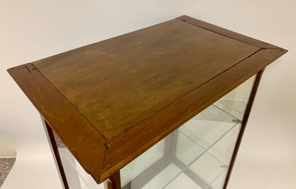 Antique Mahogany Glass Countertop Shop Display Cabinet View XVI