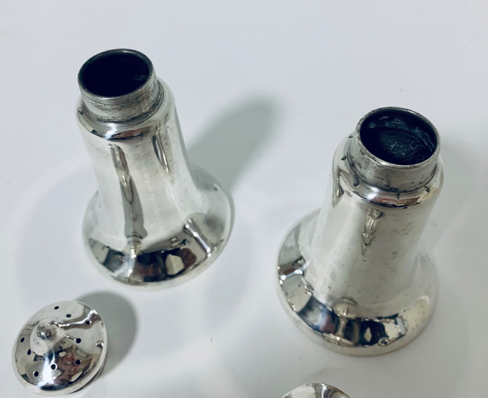 Pair of Antique Chester Silver Salt and Pepper Shakers View IX