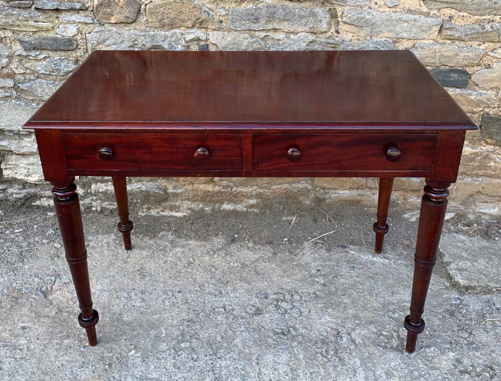 Victorian Mahogany Two Drawer Side Table