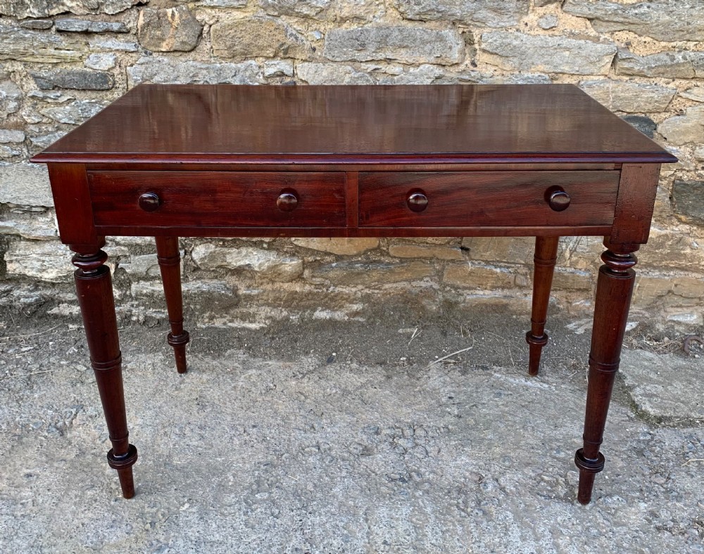 Victorian Mahogany Two Drawer Side Table View II