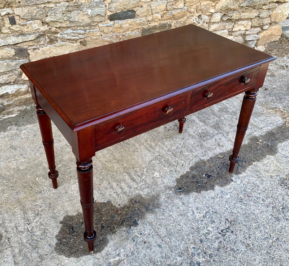 Victorian Mahogany Two Drawer Side Table View III