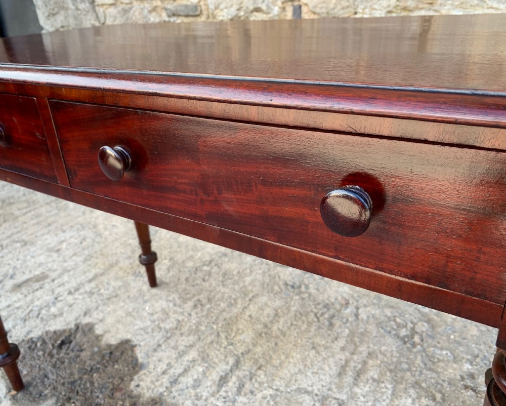 Victorian Mahogany Two Drawer Side Table View IV
