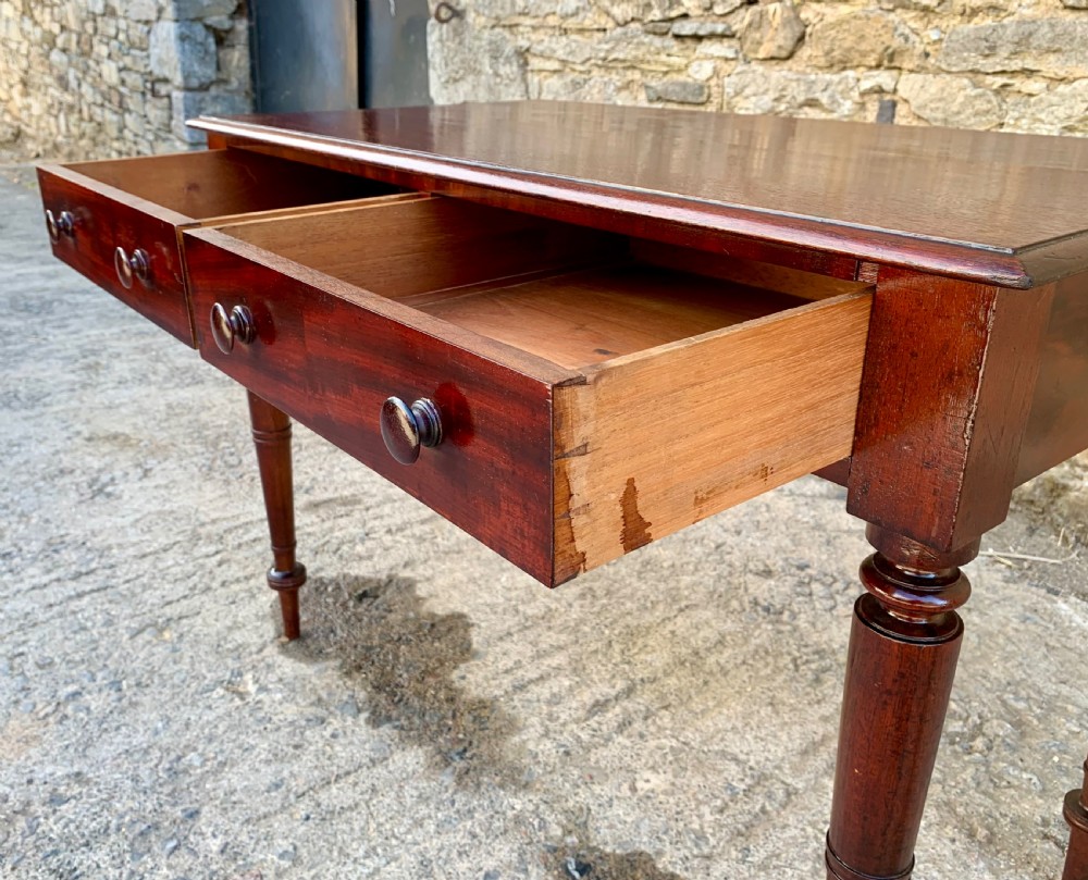Victorian Mahogany Two Drawer Side Table View VI