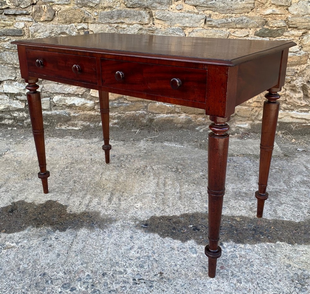 Victorian Mahogany Two Drawer Side Table View VII
