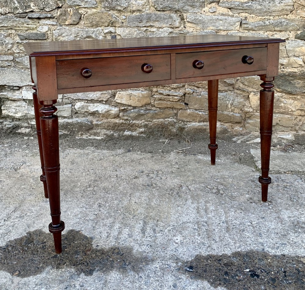 Victorian Mahogany Two Drawer Side Table View XIII