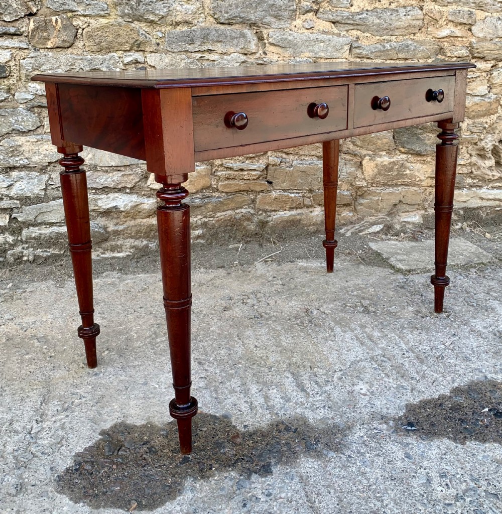 Victorian Mahogany Two Drawer Side Table View XIV