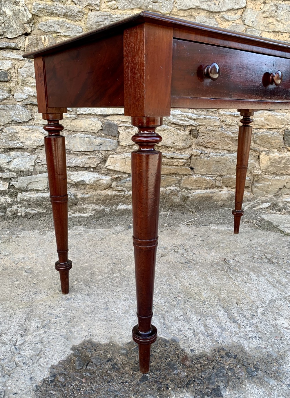 Victorian Mahogany Two Drawer Side Table View XVII
