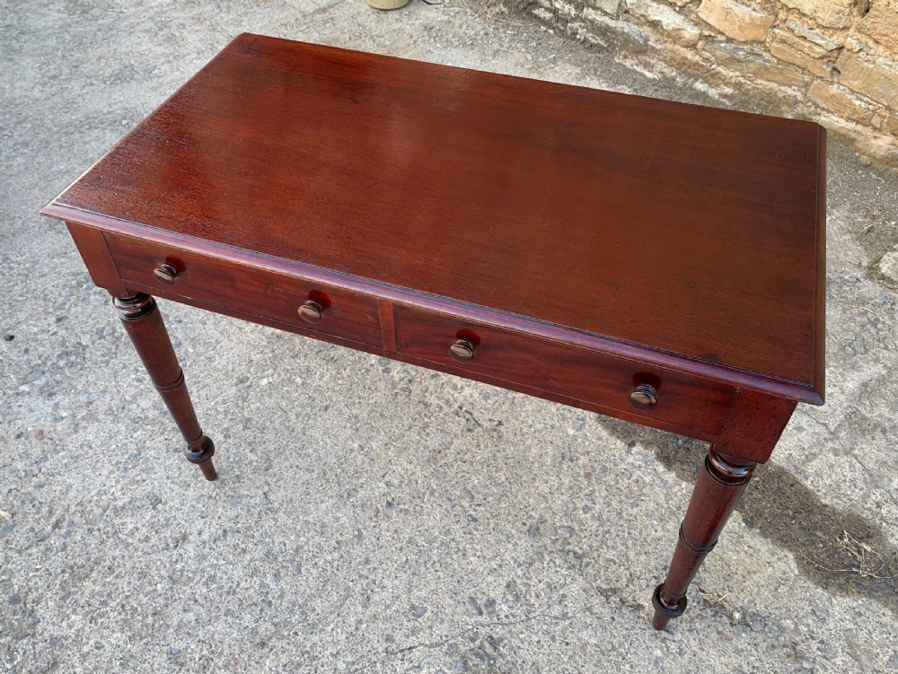 Victorian Mahogany Two Drawer Side Table View XX