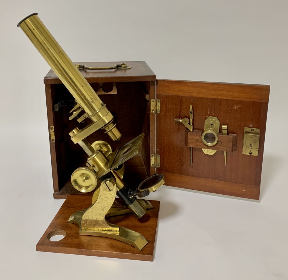 Antique Victorian Brass Bar Limb Microscope