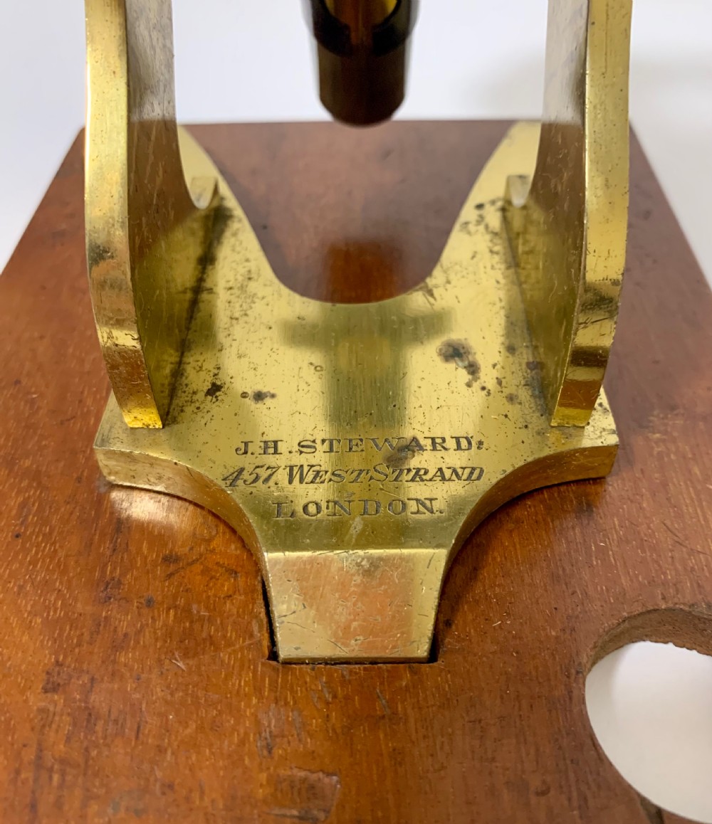Antique Victorian Brass Bar Limb Microscope View V