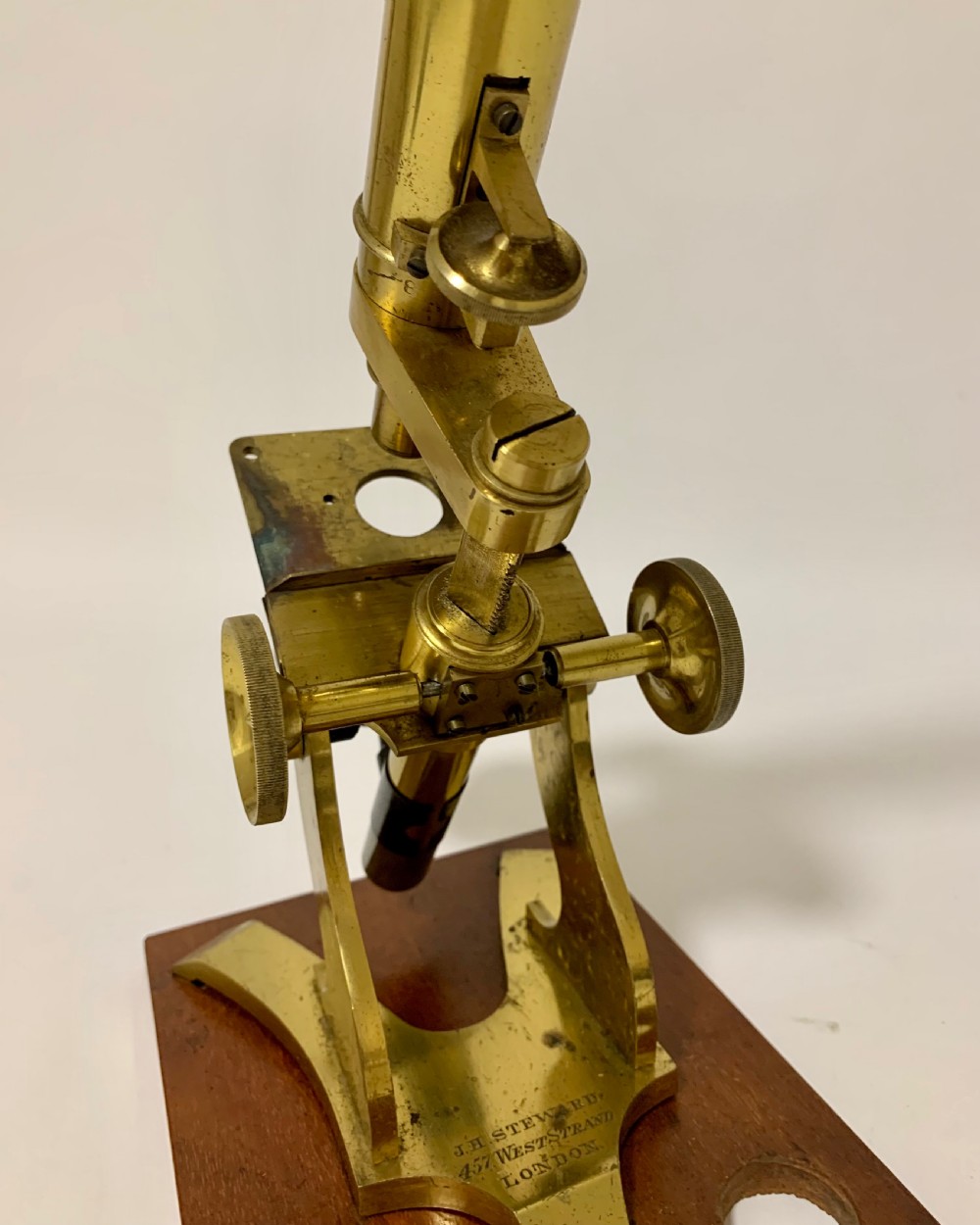 Antique Victorian Brass Bar Limb Microscope View VI