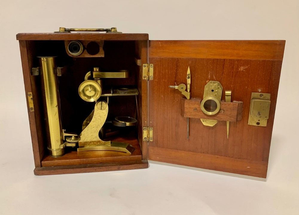 Antique Victorian Brass Bar Limb Microscope View XX