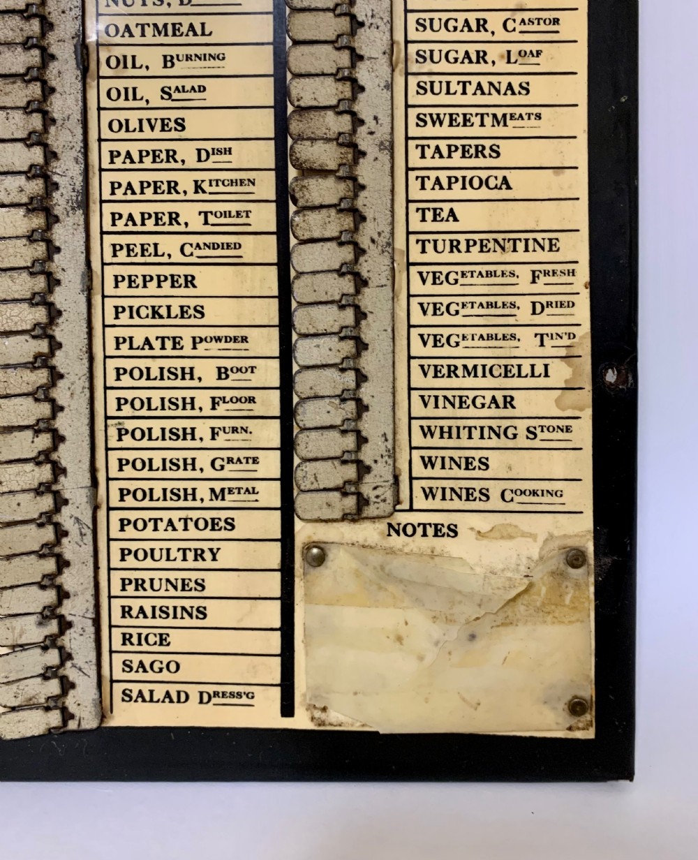 Antique Edwardian Charles Letts Household Wants Indicator  View V