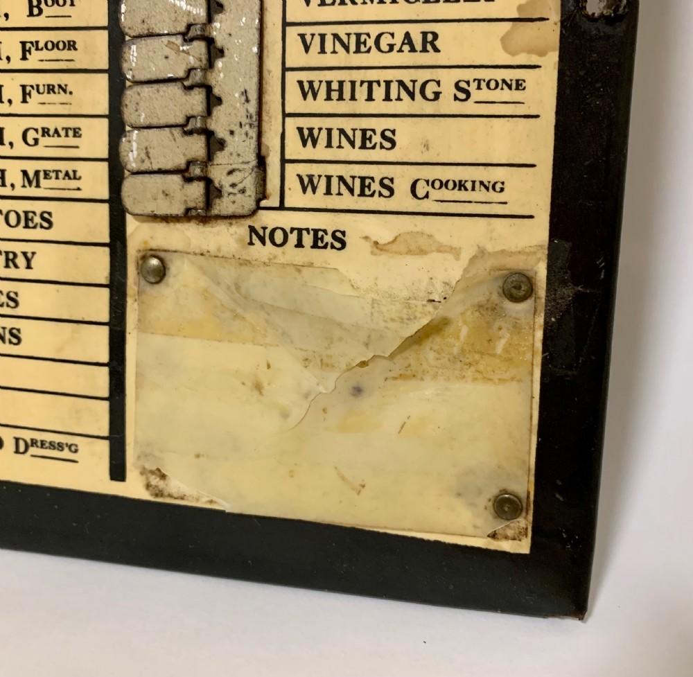 Antique Edwardian Charles Letts Household Wants Indicator  View VI