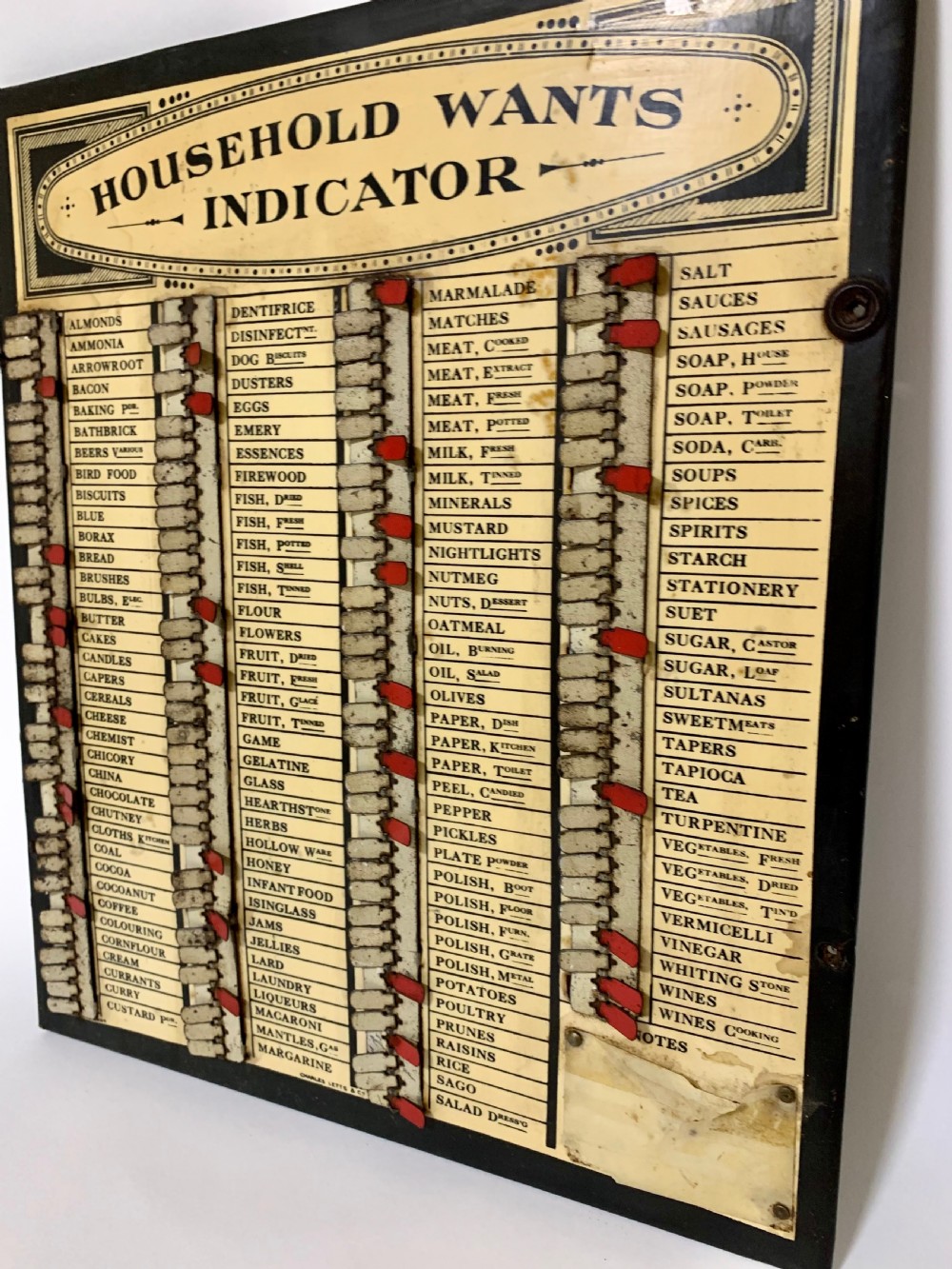 Antique Edwardian Charles Letts Household Wants Indicator  View XI