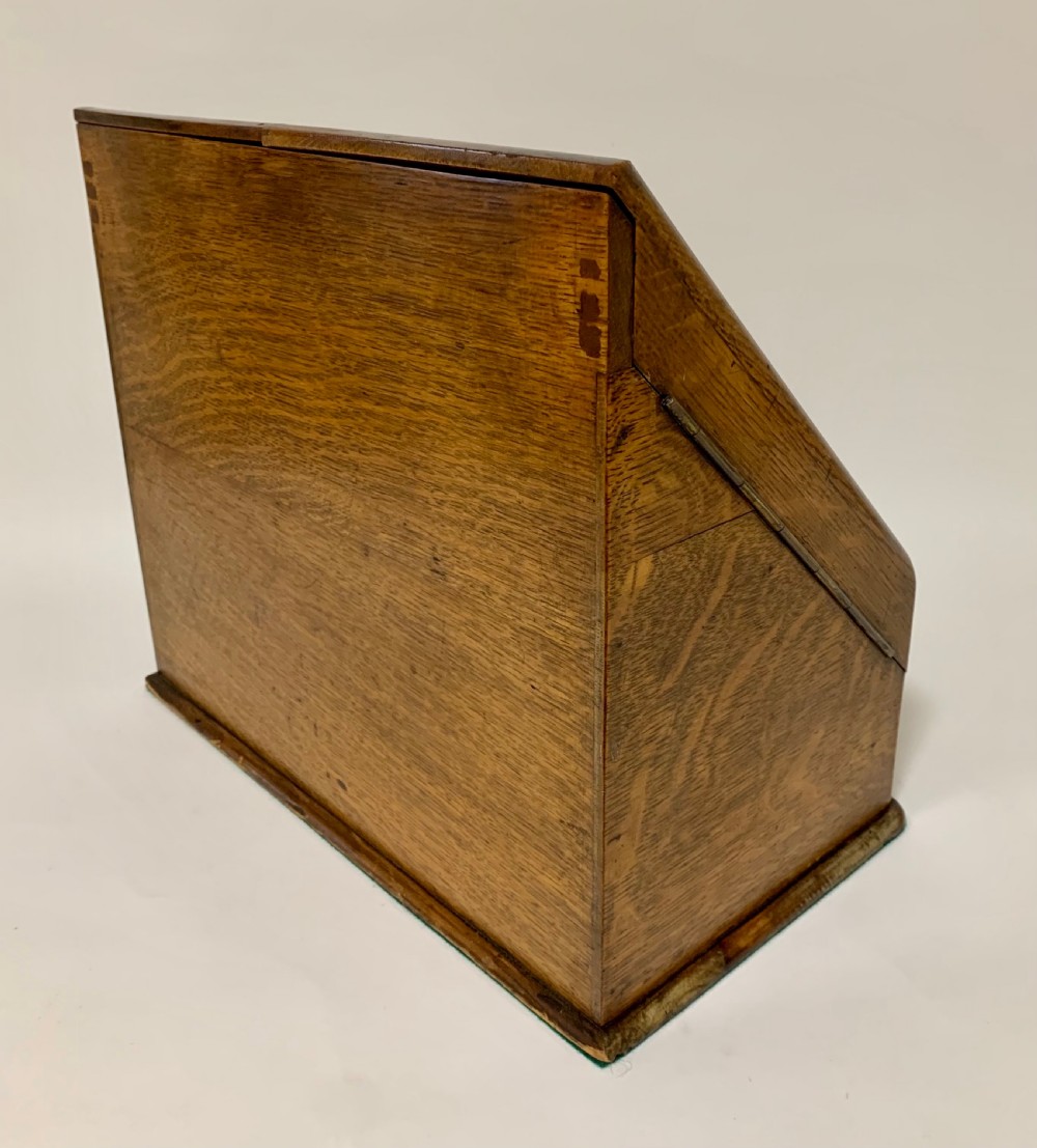 Antique Victorian Oak Desktop Stationery Cabinet View IV