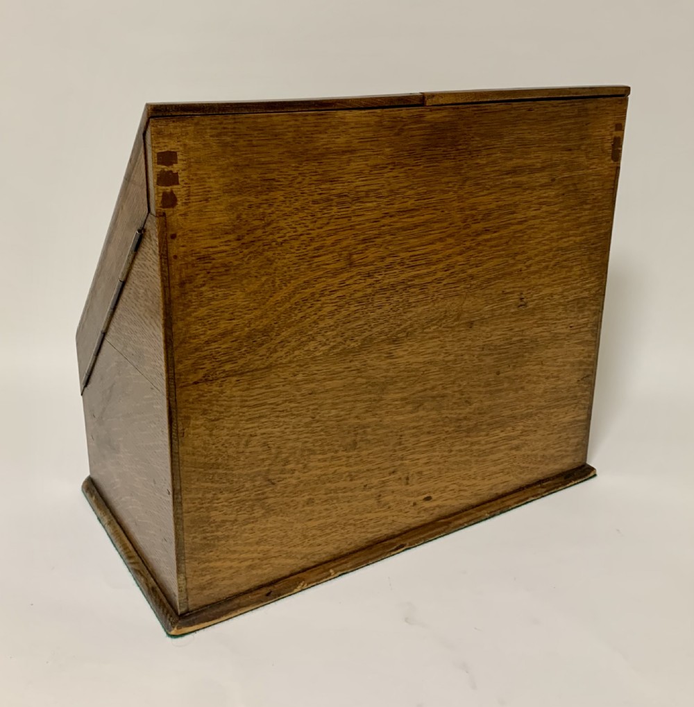 Antique Victorian Oak Desktop Stationery Cabinet View VI