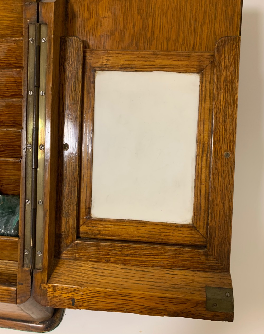 Antique Victorian Oak Desktop Stationery Cabinet View XI