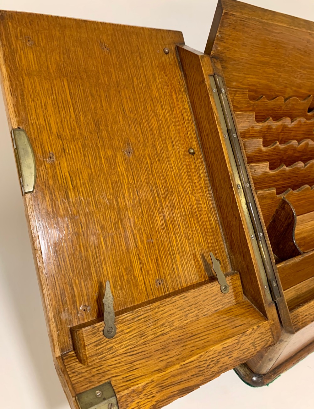 Antique Victorian Oak Desktop Stationery Cabinet View XII