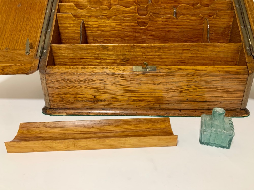 Antique Victorian Oak Desktop Stationery Cabinet View XIV