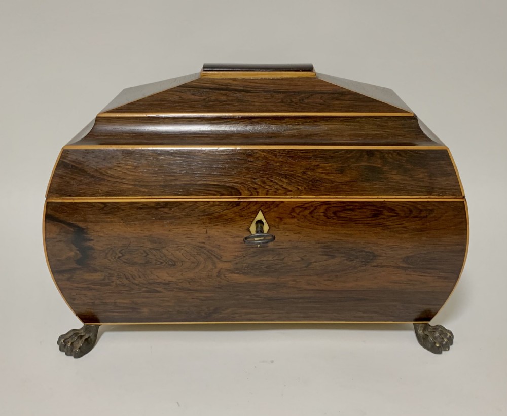 Regency Rosewood Bombe Tea Caddy View II