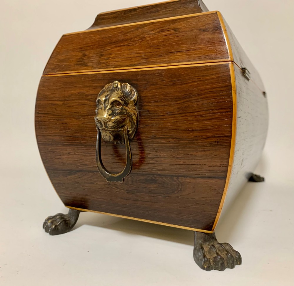 Regency Rosewood Bombe Tea Caddy View VI