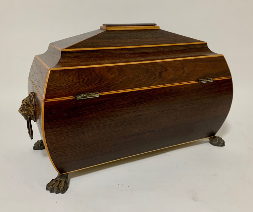 Regency Rosewood Bombe Tea Caddy View VII