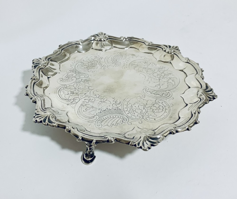 Small Antique George II Silver Salver View II