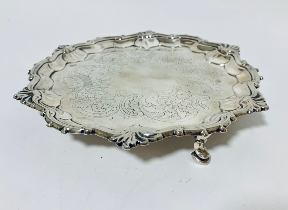 Small Antique George II Silver Salver View III
