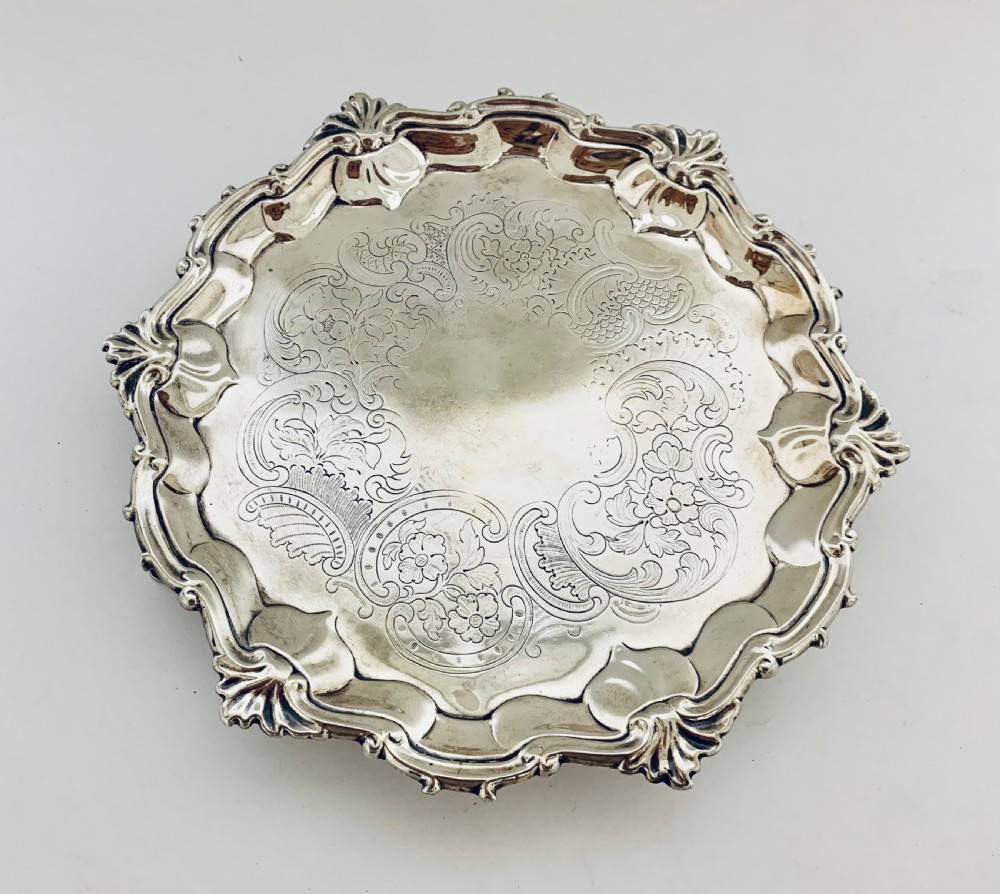Small Antique George II Silver Salver View VI
