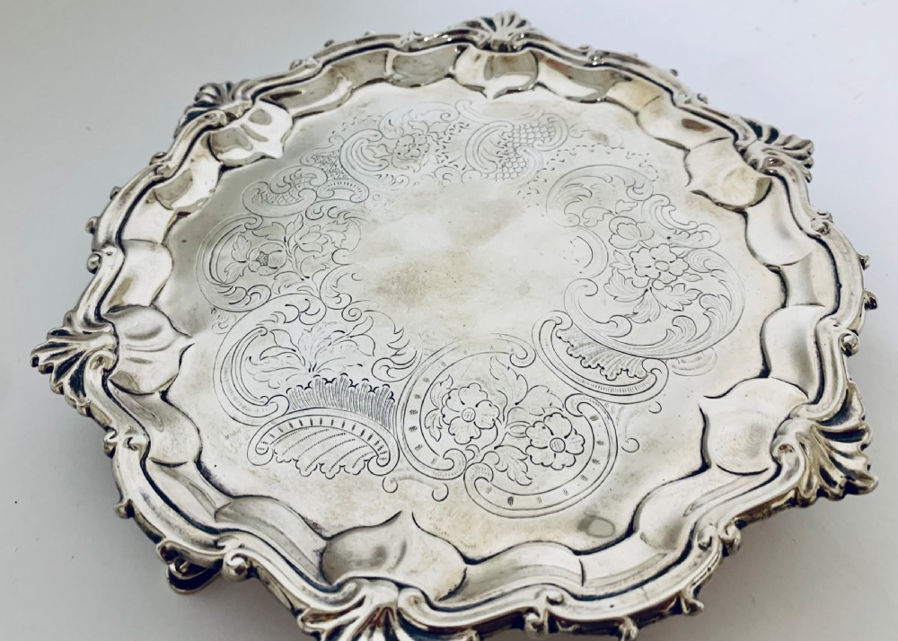 Small Antique George II Silver Salver View VII