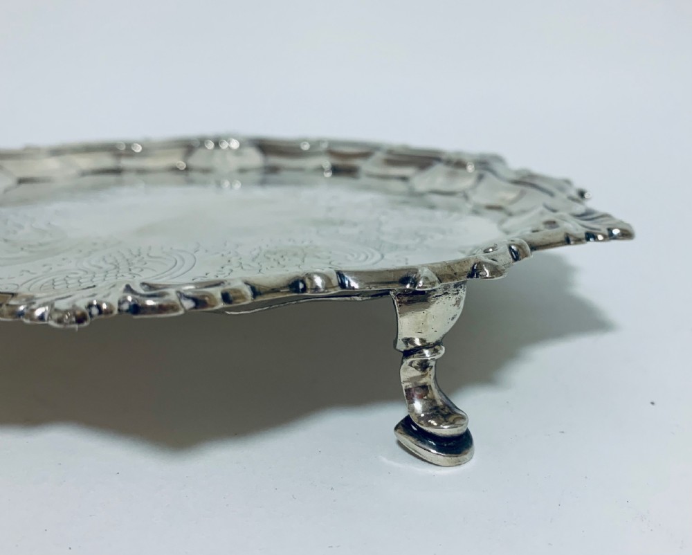 Small Antique George II Silver Salver View XIII