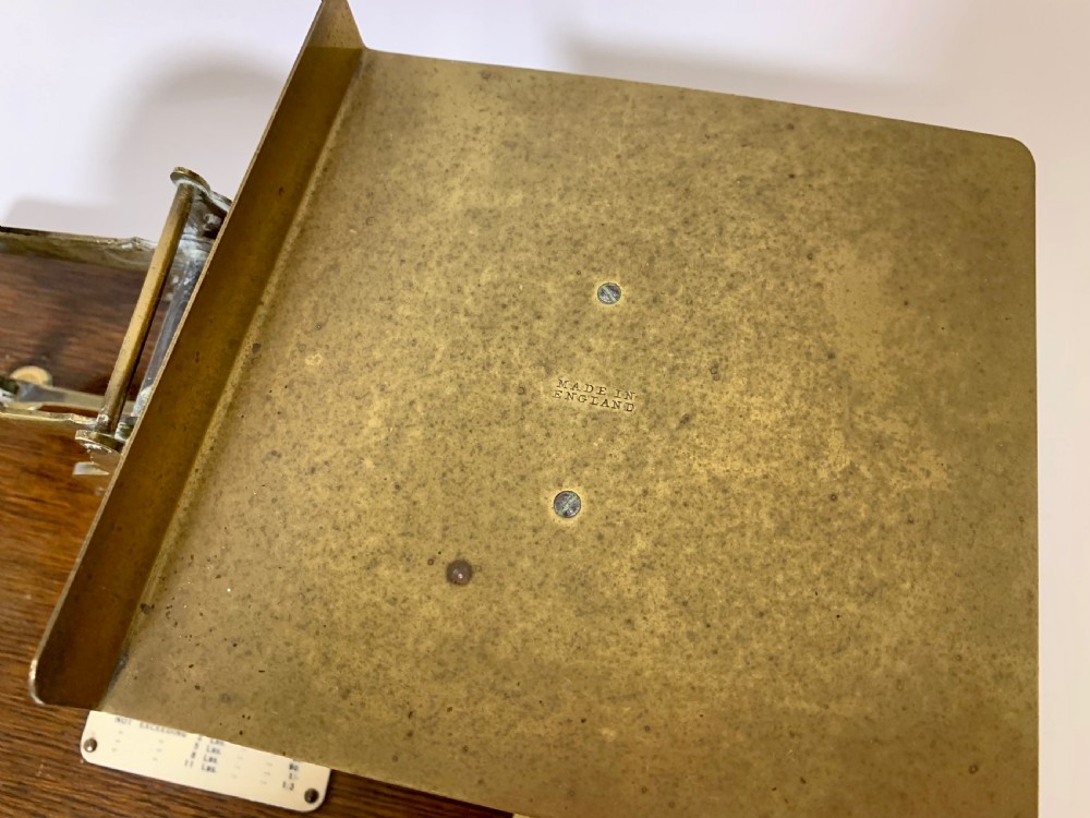 Large Antique Brass Postal Letter Scales with Weights  View III