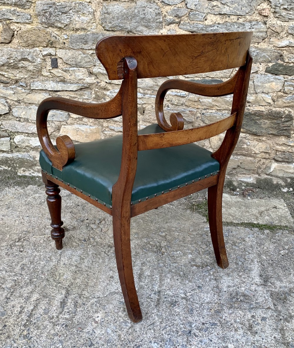 Regency Mahogany Scroll Arm Carver Chair View III