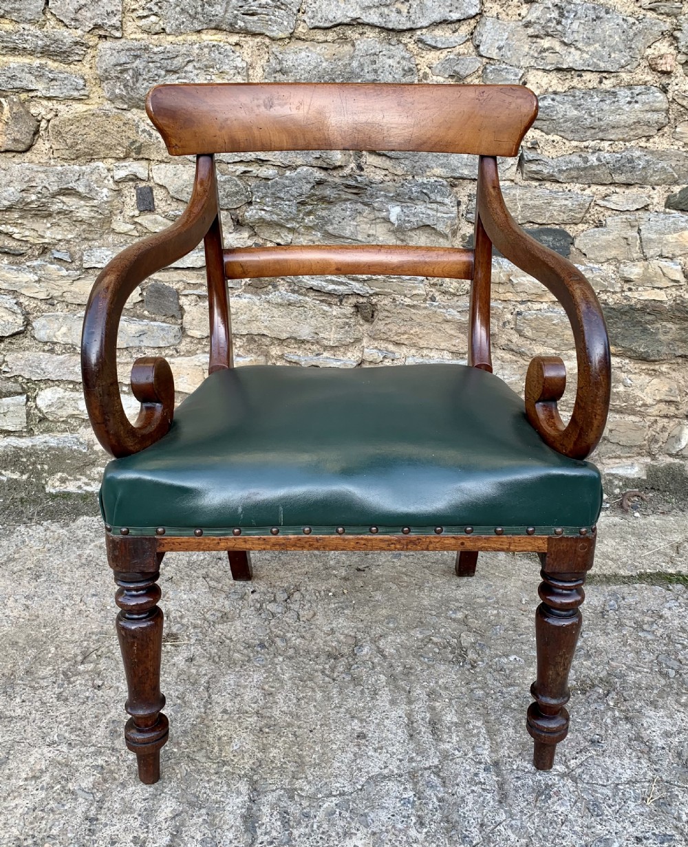 Regency Mahogany Scroll Arm Carver Chair View IV