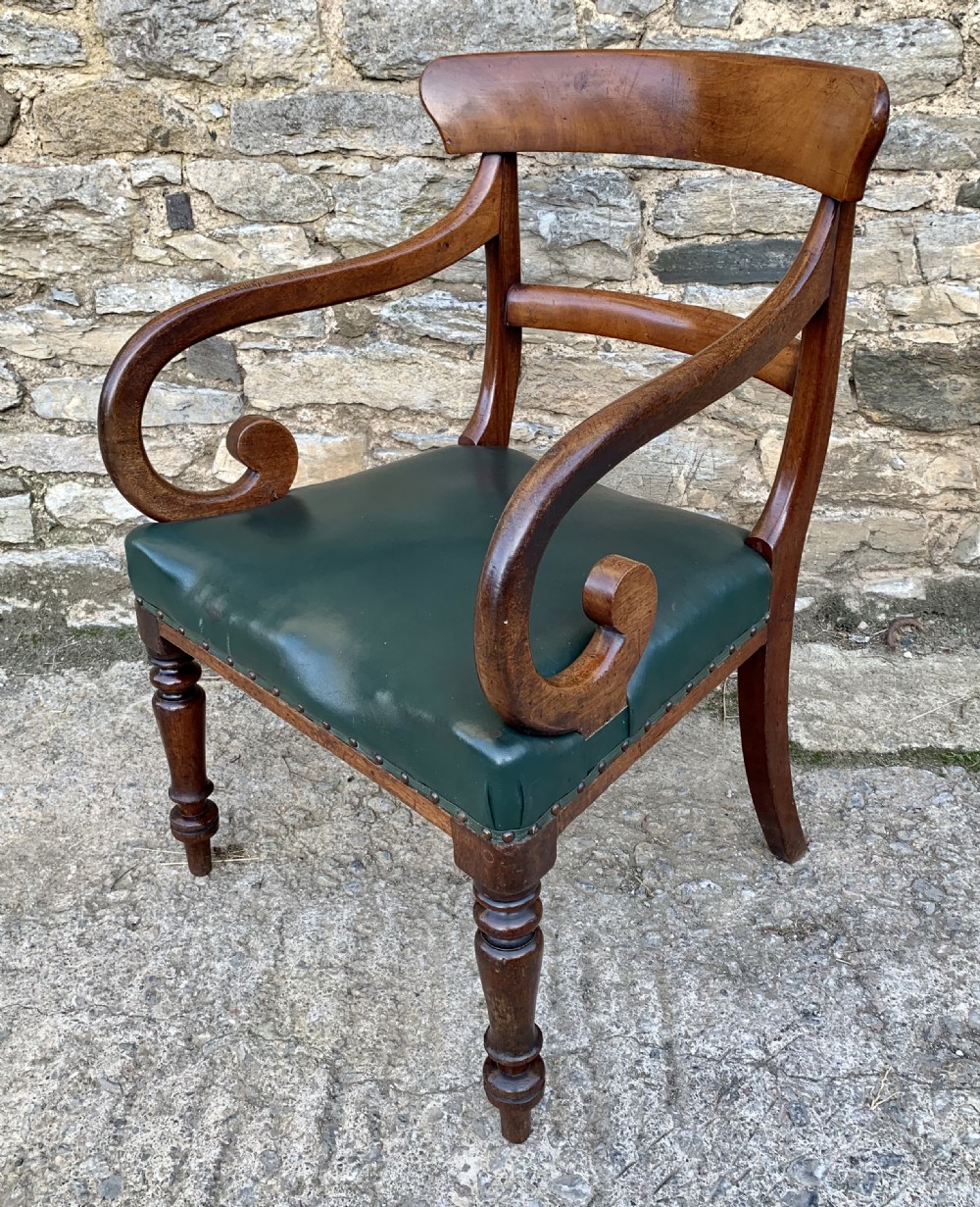 Regency Mahogany Scroll Arm Carver Chair View V