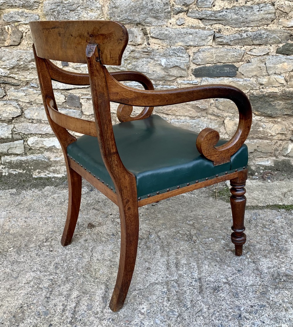 Regency Mahogany Scroll Arm Carver Chair View VII