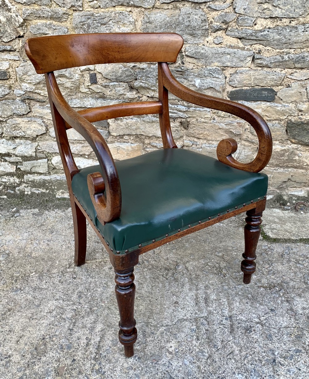 Regency Mahogany Scroll Arm Carver Chair View IX