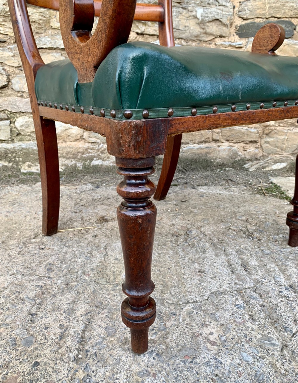 Regency Mahogany Scroll Arm Carver Chair View XI
