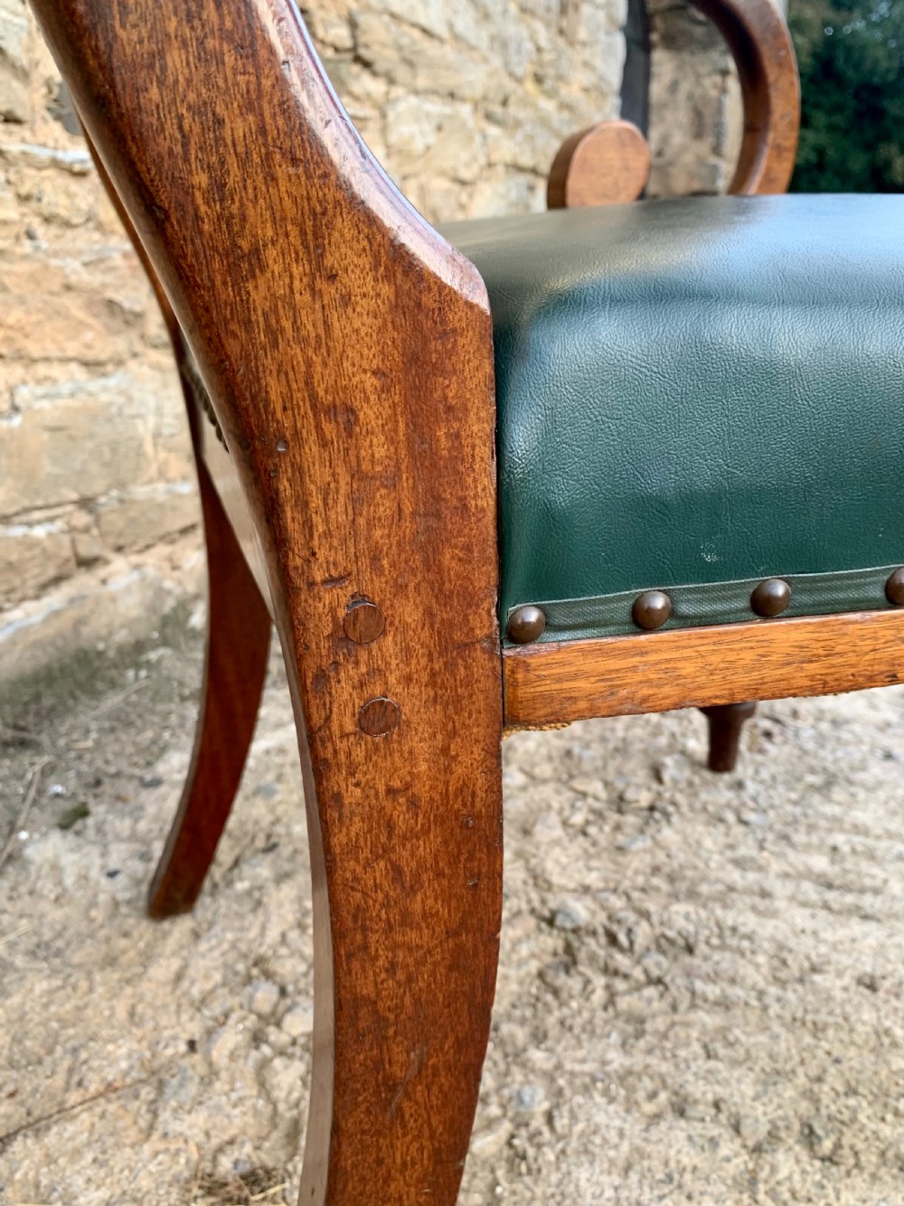 Regency Mahogany Scroll Arm Carver Chair View XIII