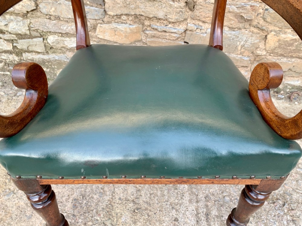 Regency Mahogany Scroll Arm Carver Chair View XIV