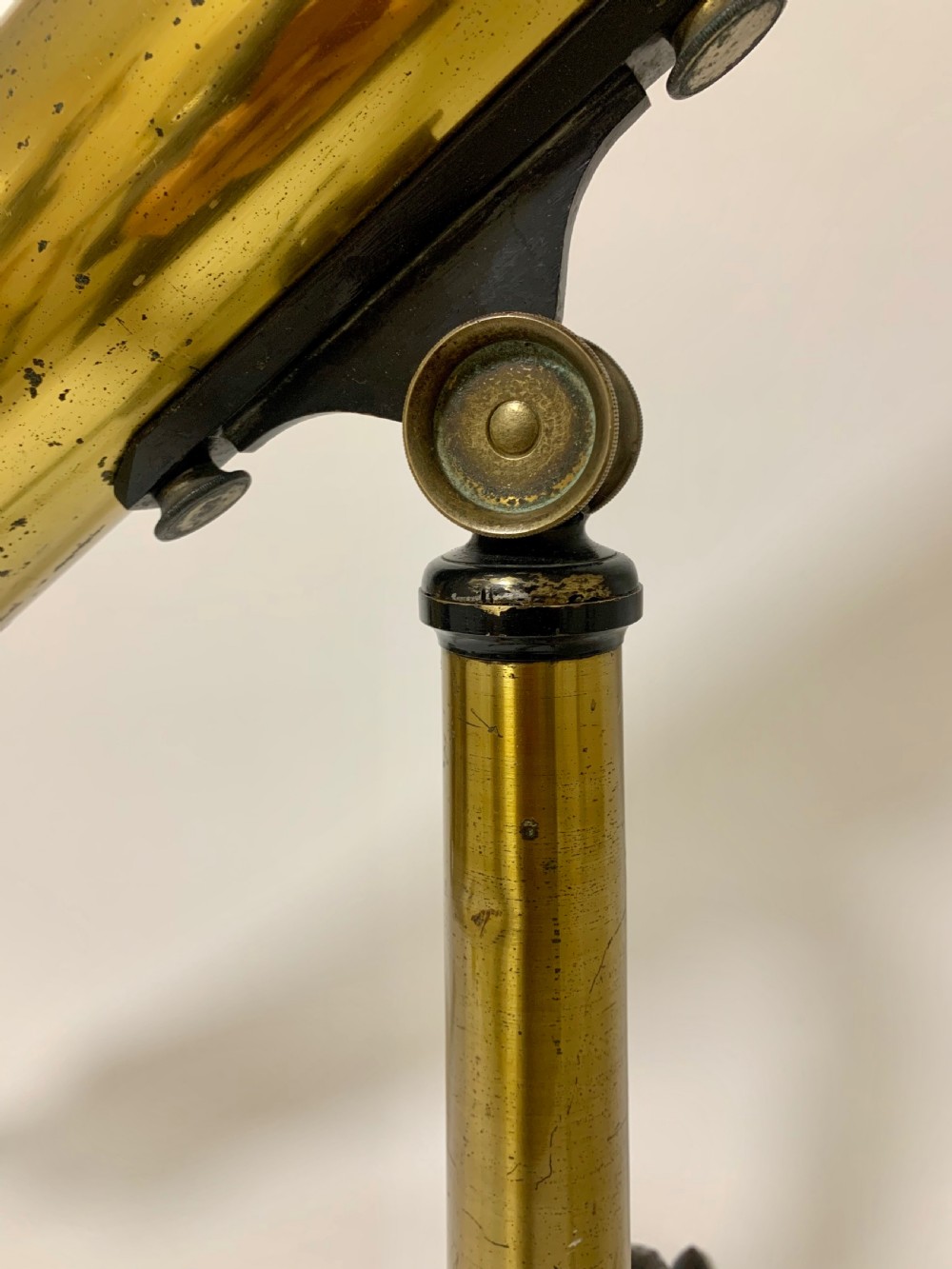 Antique Victorian Brass Library Telescope on Tripod View III