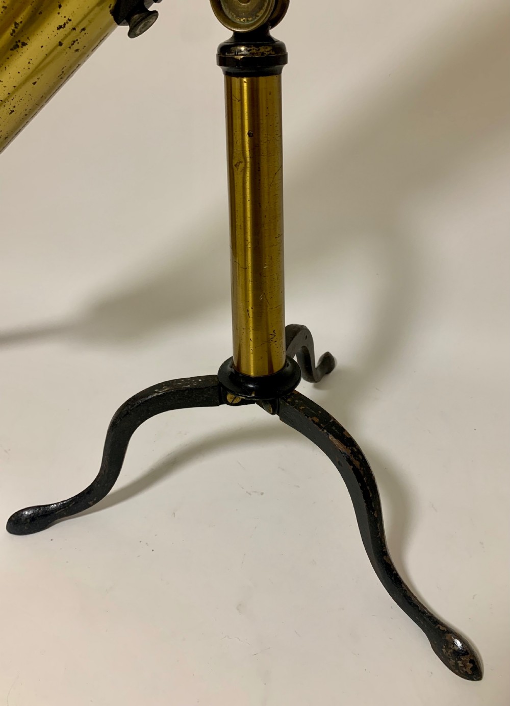 Antique Victorian Brass Library Telescope on Tripod View IV