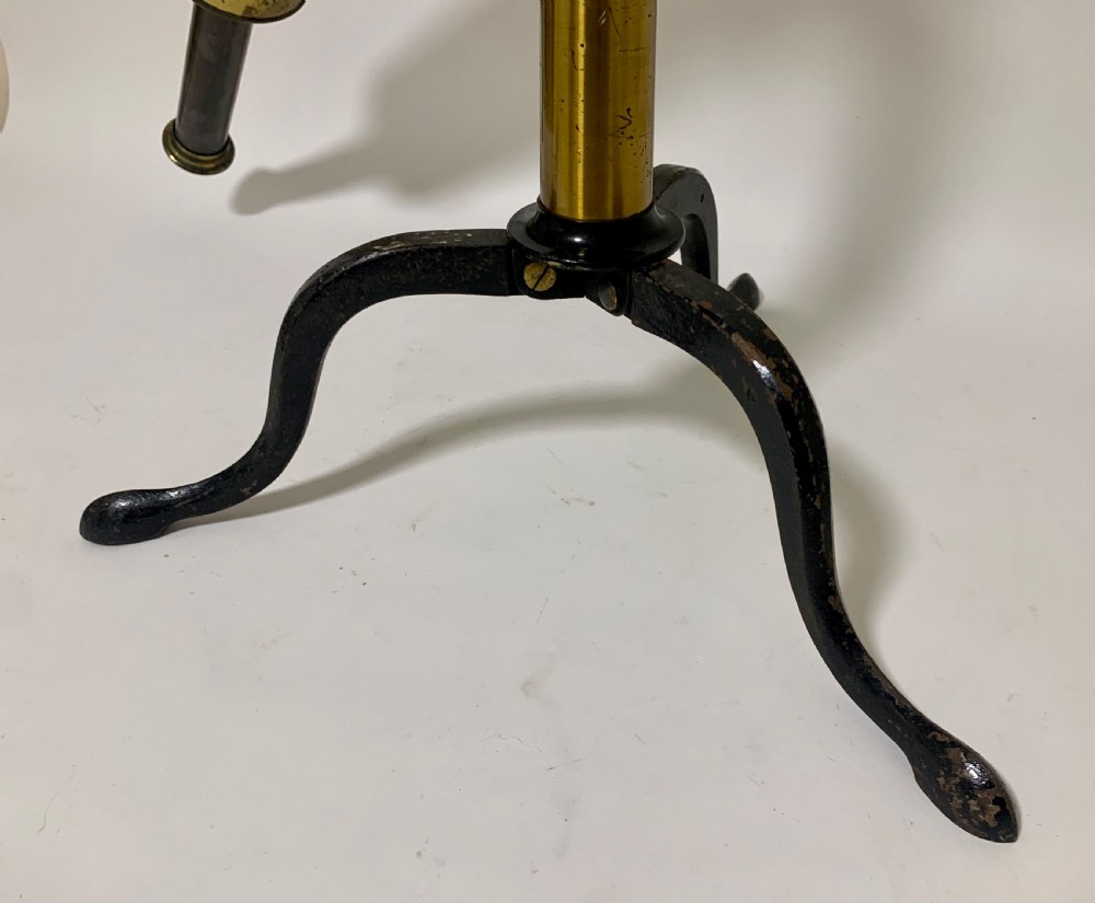 Antique Victorian Brass Library Telescope on Tripod View IX