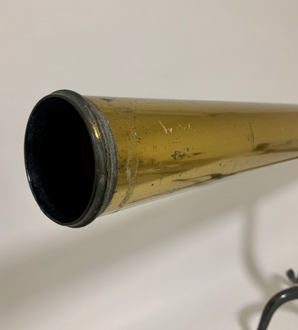 Antique Victorian Brass Library Telescope on Tripod View XIII
