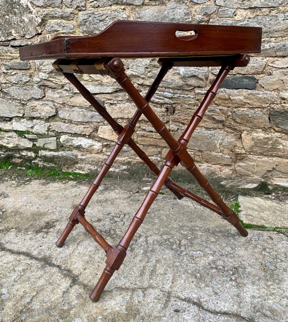 Victorian Mahogany Folding Butlers Tray View X
