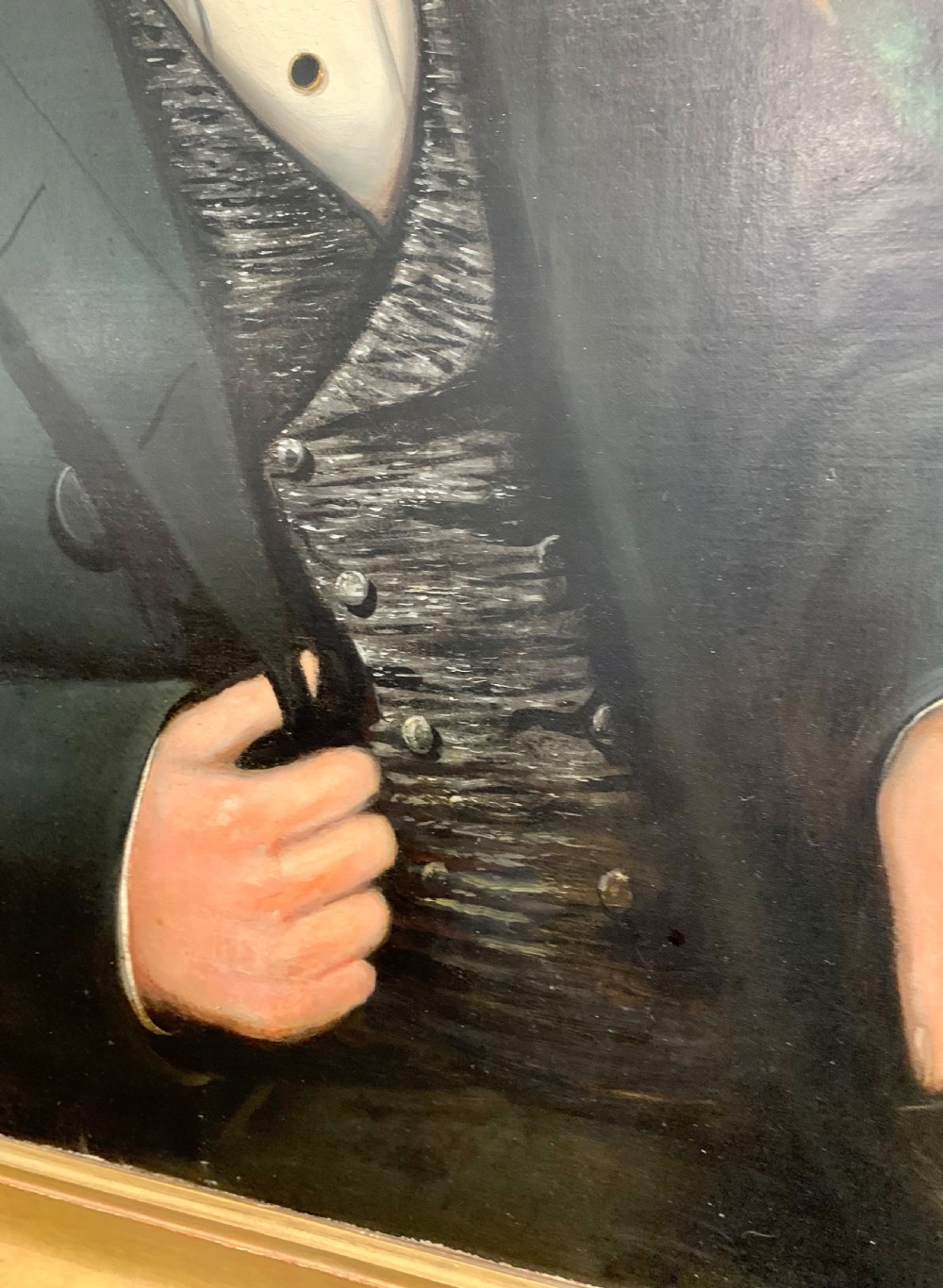 Large Antique Oil on Canvas Portrait of John Share View II